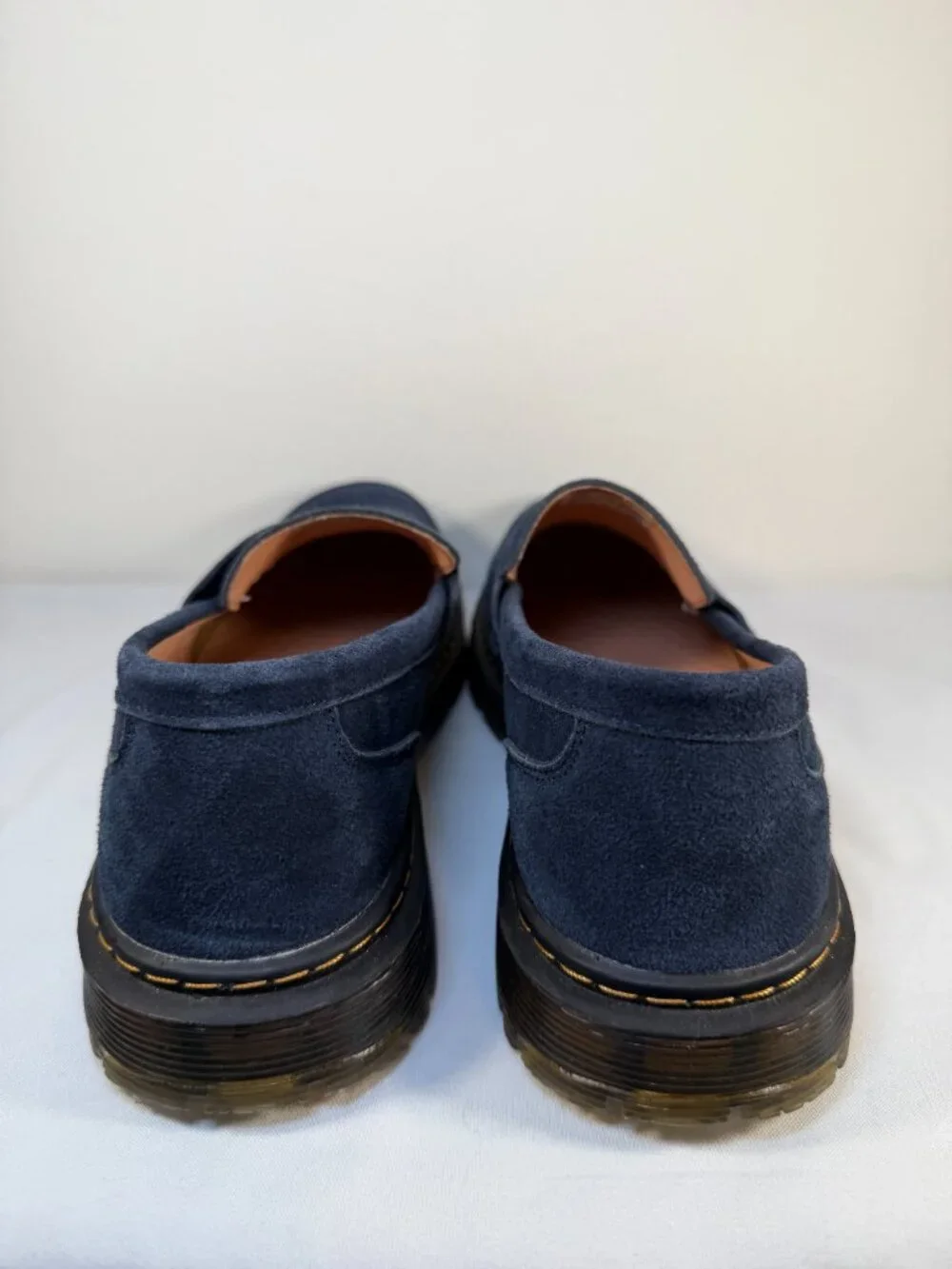 NWOT SENNYO Blue Suede Leather Penny Loafer Shoes 9.5